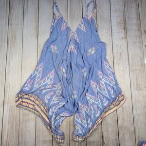 Cleobella XS / S Blue‎ Sleeveless V neck bohemian beachy wide leg Romper